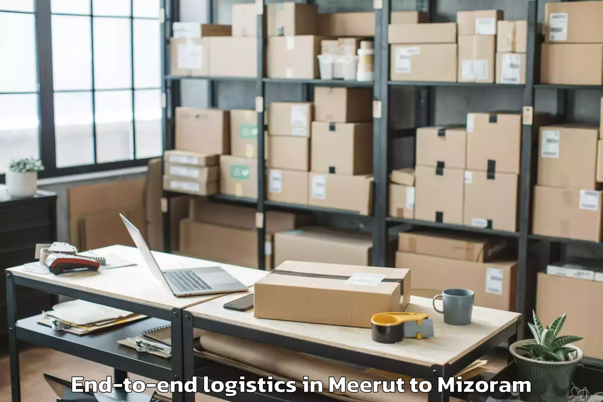 Leading Meerut to Thenzawl End To End Logistics Provider